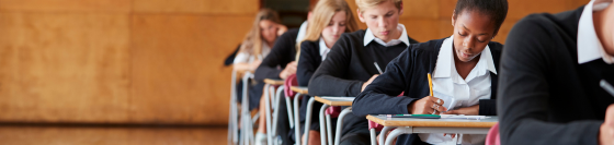 School students in an exam 